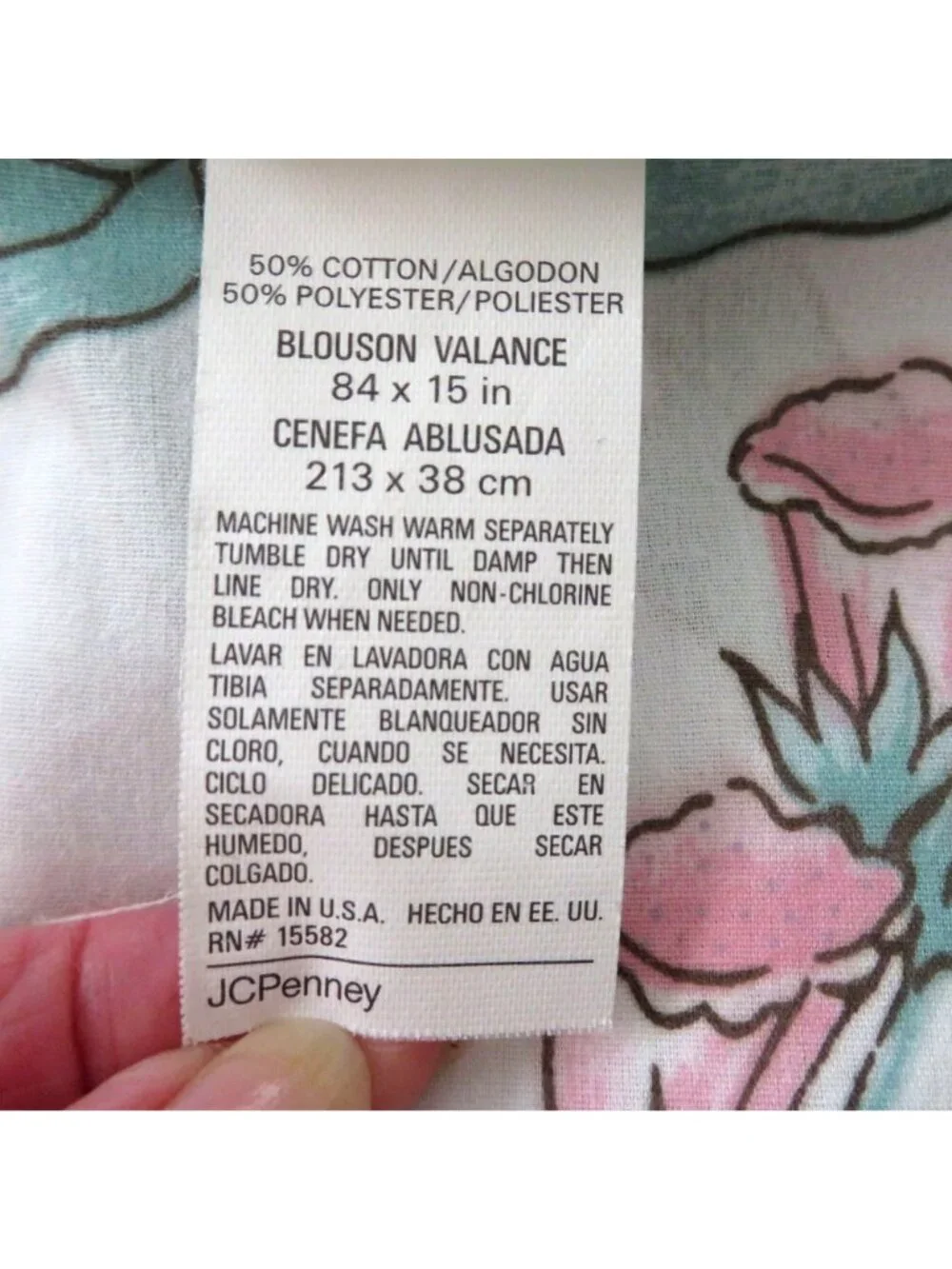 Vintage JCPenney Floral Butterfly Print Valance 15